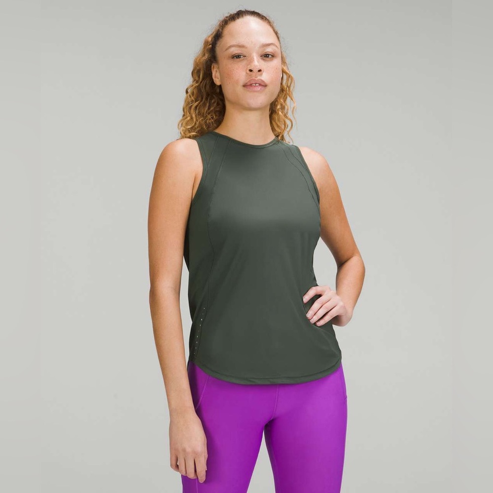 Lululemon Sculpt Tank Top w Back Vent, Smoked Spruce, size 4